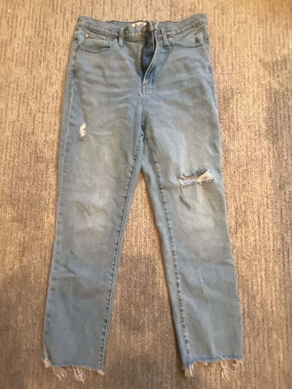 Madewell The Perfect Vintage Jean Light Wash Distressed Ankle Jeans
